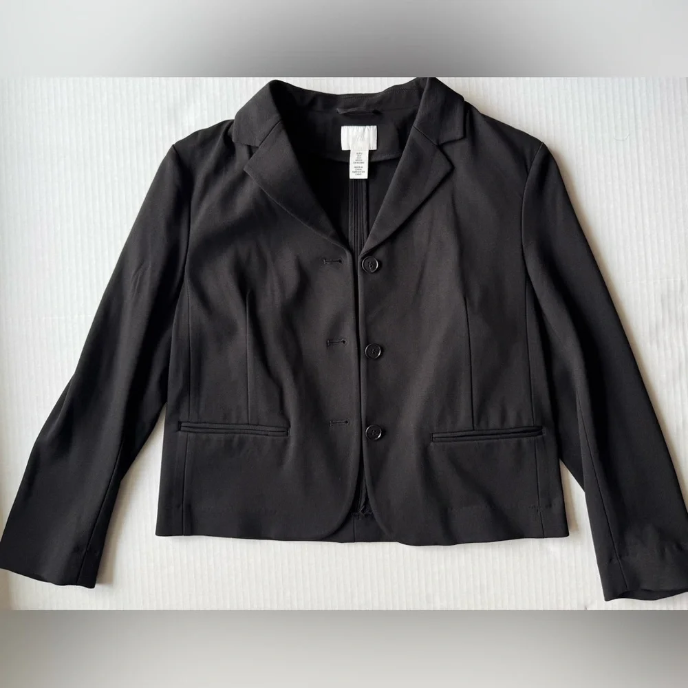H&M Fitted Jersey Jacket Blazer Size S Black